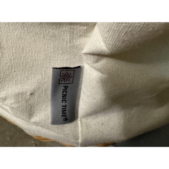 Picnic Time Coronado Canvas & Willow Basket Tote Duryea’s Montauk Logo - Picture 3 of 11